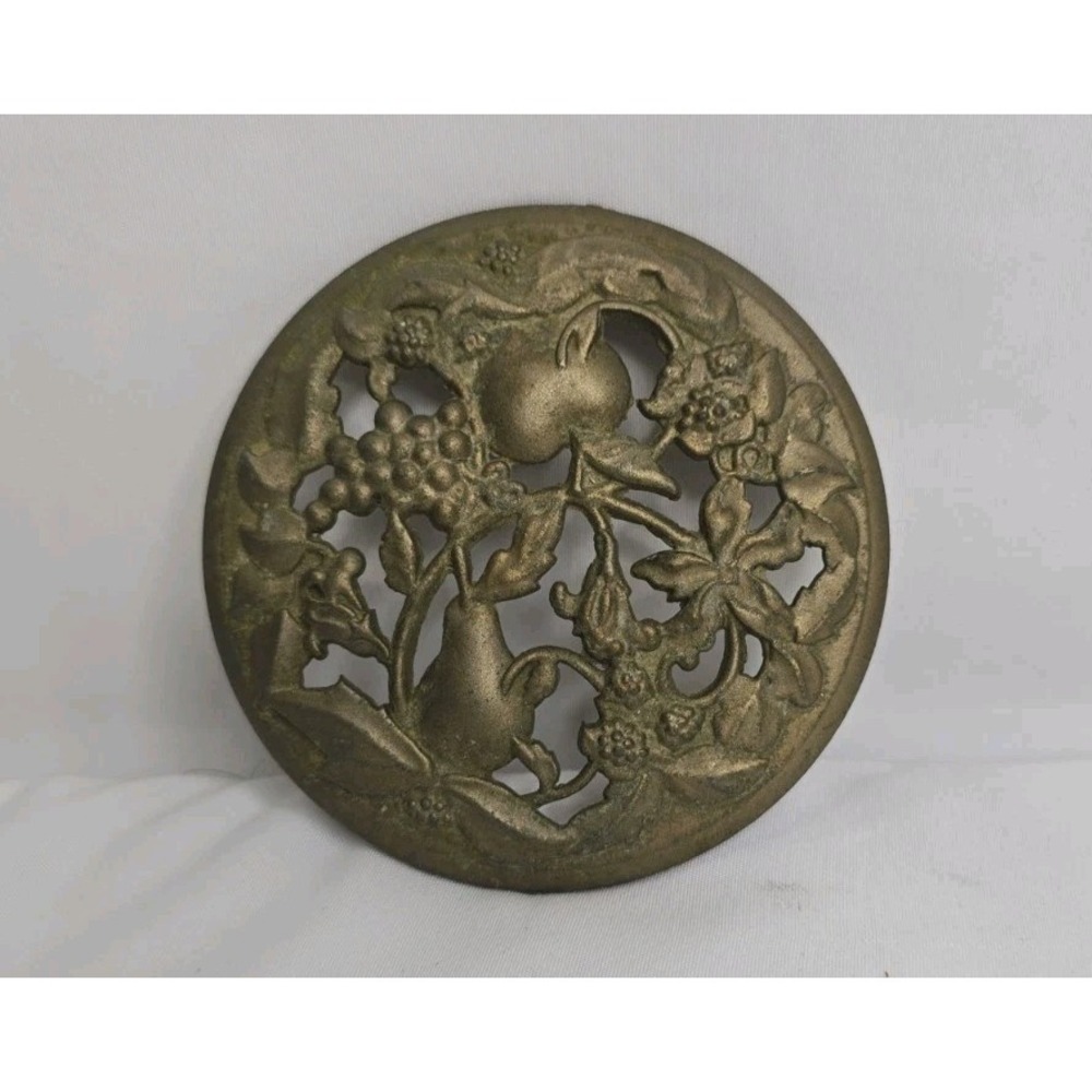 Vintage Metal Candle Jar Lid Fruit Design‎